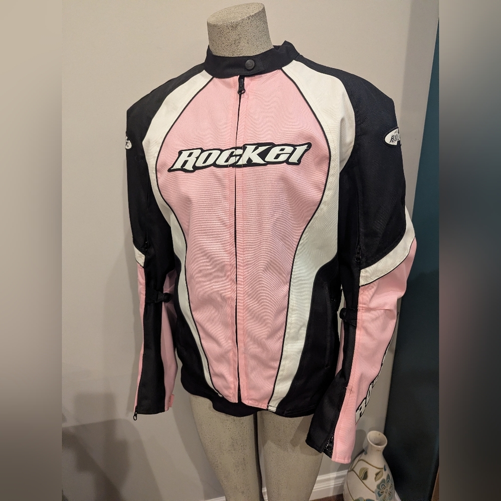 Joe Rocket Motorcycle Jacket Pink & Black With Armor Protection Sz XL